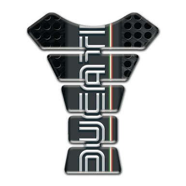 Ducati Tank Protector Perforated Black base Vertical Logo print 