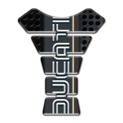 Ducati Tank Protector Perforated Black base Vertical Logo print 