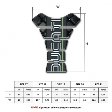 Ducati Tank Protector Black Leather base Vertical Logo print 