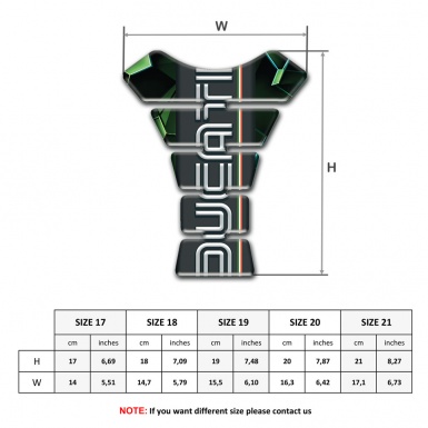 Ducati Tank Guard Pads Green Diamond base Graphite Logo panel 