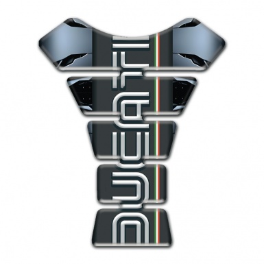 Ducati Tank Pad Motorbike Torn base effect with Graphite logo Panel 