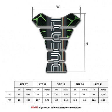 Ducati Tank Protector Black with Green Patterns Base and Vertical Logo 