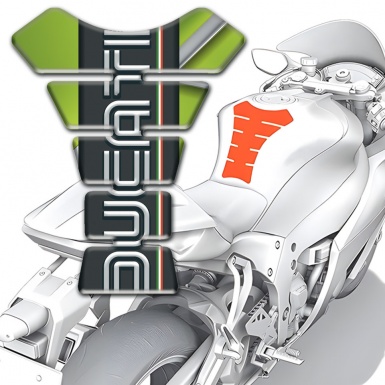 Ducati Tank Fuse Green Base and Graphite Logo panel 