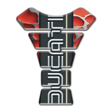 Ducati Tank Guard Pads Red Clouds Background Vertical Logo Print 