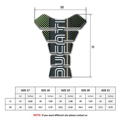 Ducati Tank Pad Motorbike Green Dots base with Vertical Logo Design 
