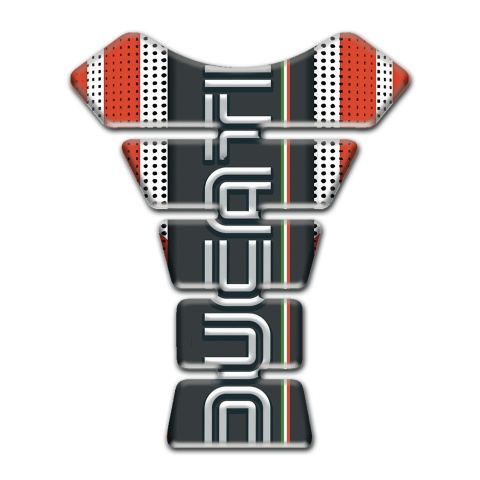 Ducati Tank Protector Silver red base with Vertical logo Design 