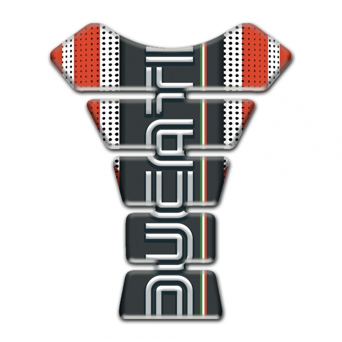 Ducati Tank Protector Silver red base with Vertical logo Design 
