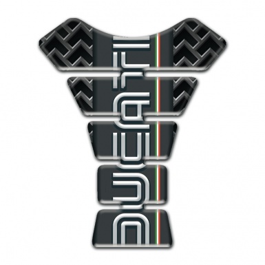 Ducati Tank Fuse Gray Grid background with Vertical Logo Design 
