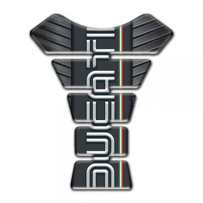 Ducati Tank Protector Ruber Effect Base with Graphite Logo panel Style 