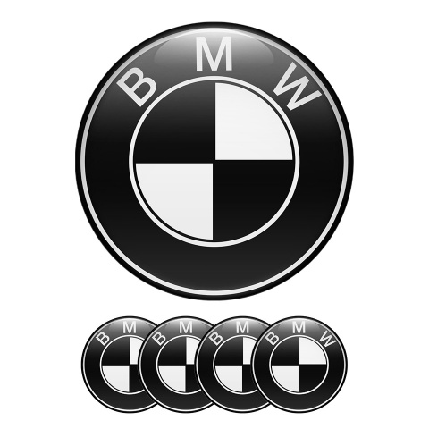 BMW Silicone Stickers Center Hub Black Classic