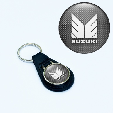 Suzuki Leather Keychain Light Carbon White Clean Edition