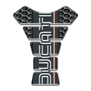Ducati Tank Pad Protector Honeycomb Motive with Vertical Logo Design 