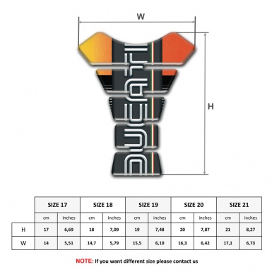 Ducati Tank Fuse Orange Black background with Vertical Logo 