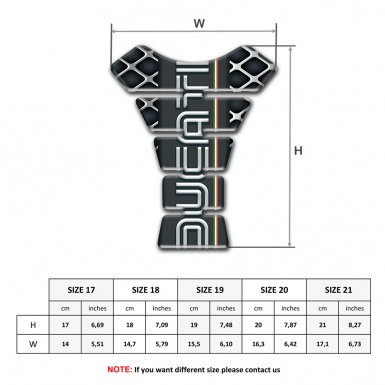 Ducati Tank Protector Large Grid Base Graphite Logo Paanel 
