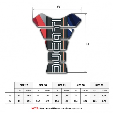 Ducati Tank Pad Motorbike Multicolored Decoration Base and White Logo 