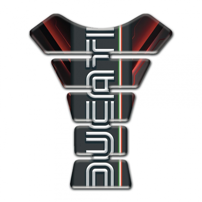 Ducati Tank Fuse Silicone Sticker with White Logo Design 