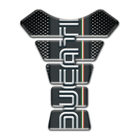 Ducati Tank Fuse White Logo with Dark Base 