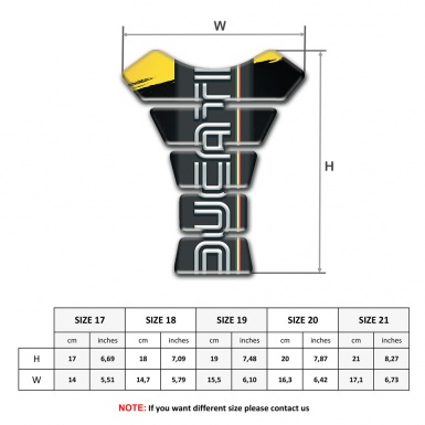 Ducati Tank Pad Motorbike Yellow Black Painting Base White Logo 