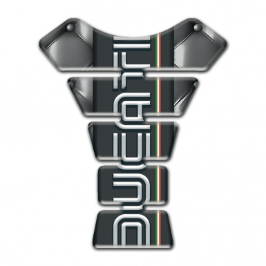 Ducati Tank Protector Gray Leather base White Vertical Logo Print 