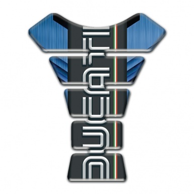 Ducati Tank Fuse Navy Blue Background with White Vertical Logo 