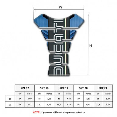 Ducati Tank Fuse Navy Blue Background with White Vertical Logo 