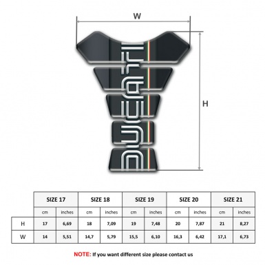 Ducati  Tank Protector Silicone Sticker with Vertical White Logo and Black background 