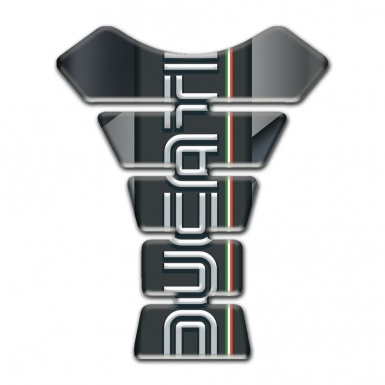 Ducati Tank Pad Motorbike Diagonal Gray Tape Background and White Logo 