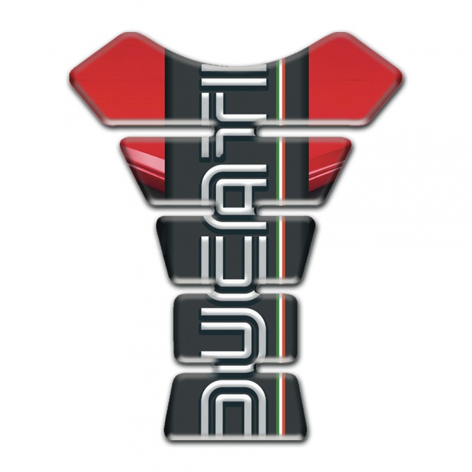 Ducati Tank Protector Red Black Base with White Logo Design 