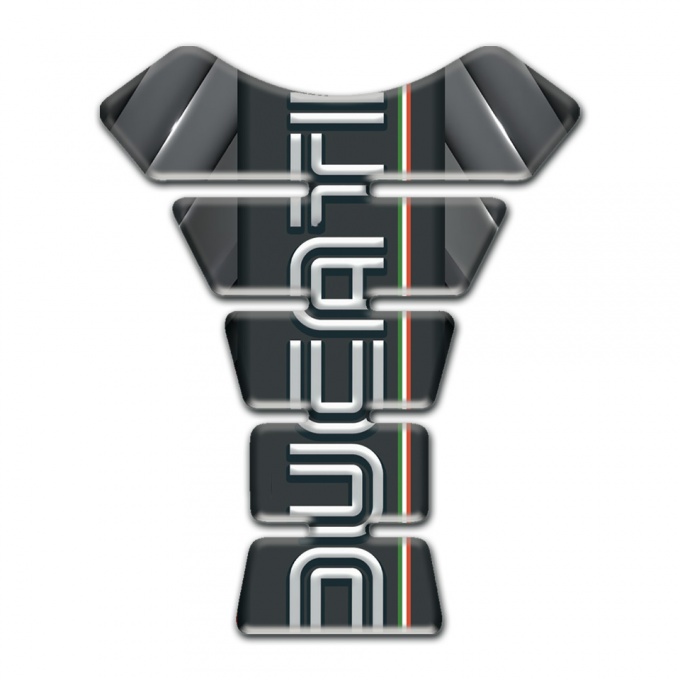 Ducati Tank Fuse High-Quality  Gray Base with White Logo Print 