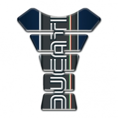 Ducati Tank Pad Protector Dark Blue base and White Logo Style 