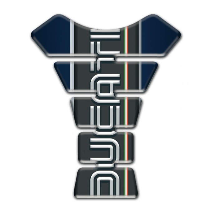 Ducati Tank Pad Protector Dark Blue base and White Logo Style 
