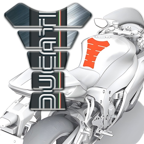 Ducati Tank Fuse Polished surface Base and Graphite Logo Panel 