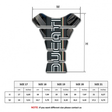 Ducati Tank Guard Pads Crossed  Belts Base White Vertical Logo Print 