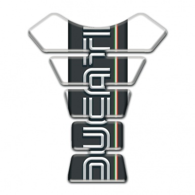 Ducati Tank Fuse White Base Black Logo Panel 