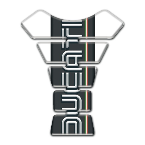 Ducati Tank Fuse White Base Black Logo Panel 