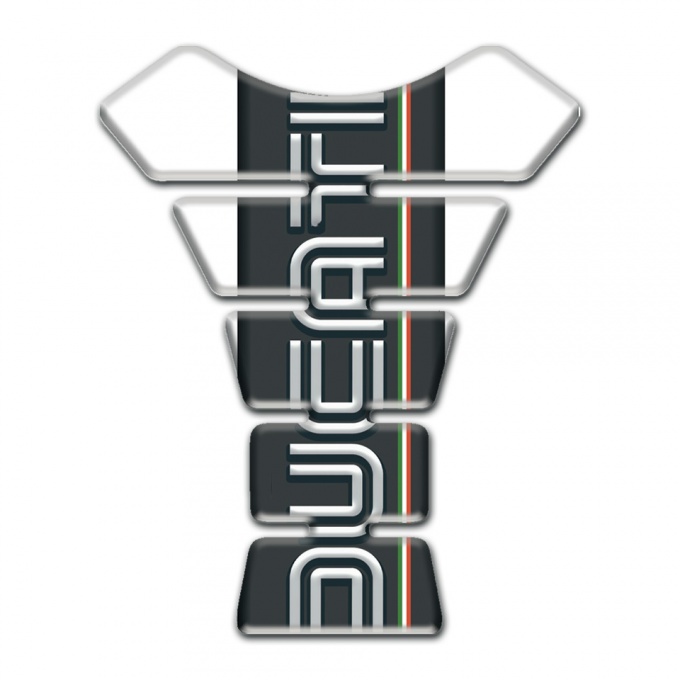 Ducati Tank Fuse White Base Black Logo Panel 