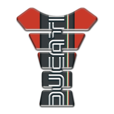 Ducati Tank Protector Red Base Black Logo Panel 