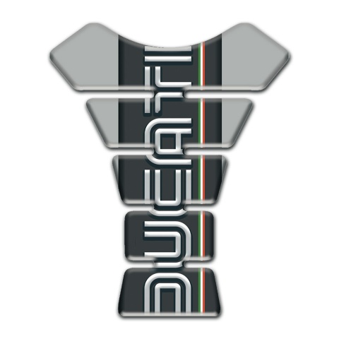 Ducati Tank Fuse Gray base Black Logo Panel 