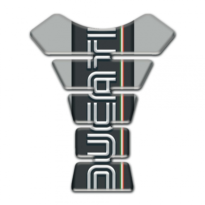 Ducati Tank Fuse Gray base Black Logo Panel 