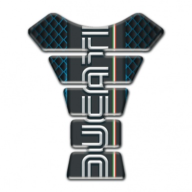Ducati Tank Protector Neon Mesh Base Black Logo Panel Style 