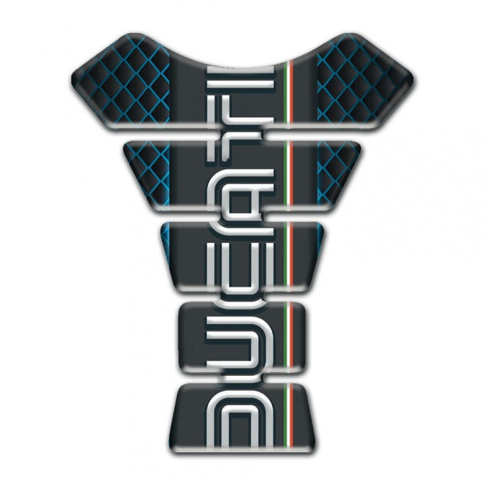 Ducati Tank Protector Neon Mesh Base Black Logo Panel Style 