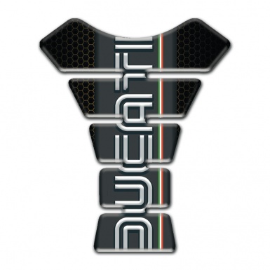 Ducati Tank Fuse Black Base with Graphite Center Logo Panel 