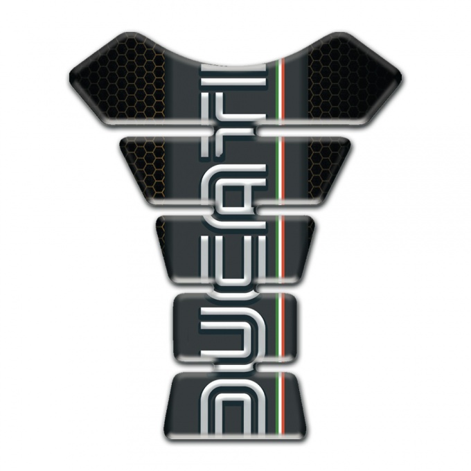 Ducati Tank Fuse Black Base with Graphite Center Logo Panel 