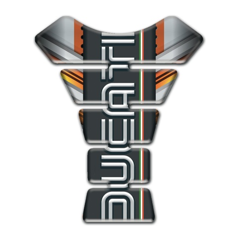 Ducati Tank Protector Copper Gray Decoration Background with Black Logo Panel 