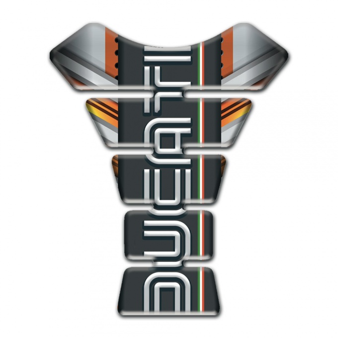 Ducati Tank Protector Copper Gray Decoration Background with Black Logo Panel 