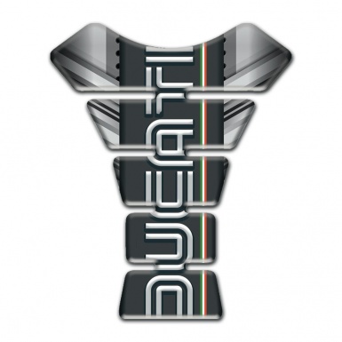 Ducati Tank Guard Pads Stylish Gray Background with Black Logo Panel 