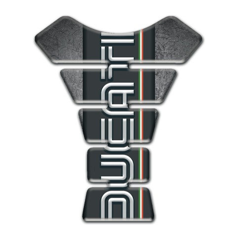 Ducati Tank Fuse Scratched Plate Base Effect with Vertical White Logo 