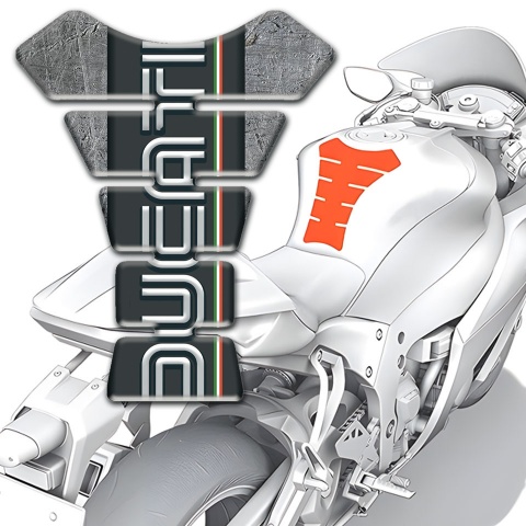 Ducati Tank Pad Motorbike Stone Base and Black Logo Panel 