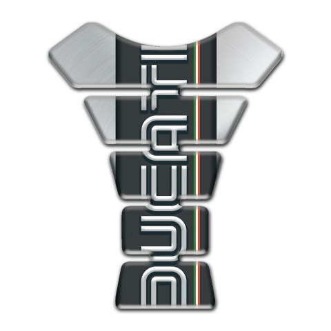 Ducati Tank Protector Silver base with Black Logo Panel 