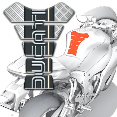 Ducati Tank Pad Protector Crossed patterns Base with Black logo Panel 